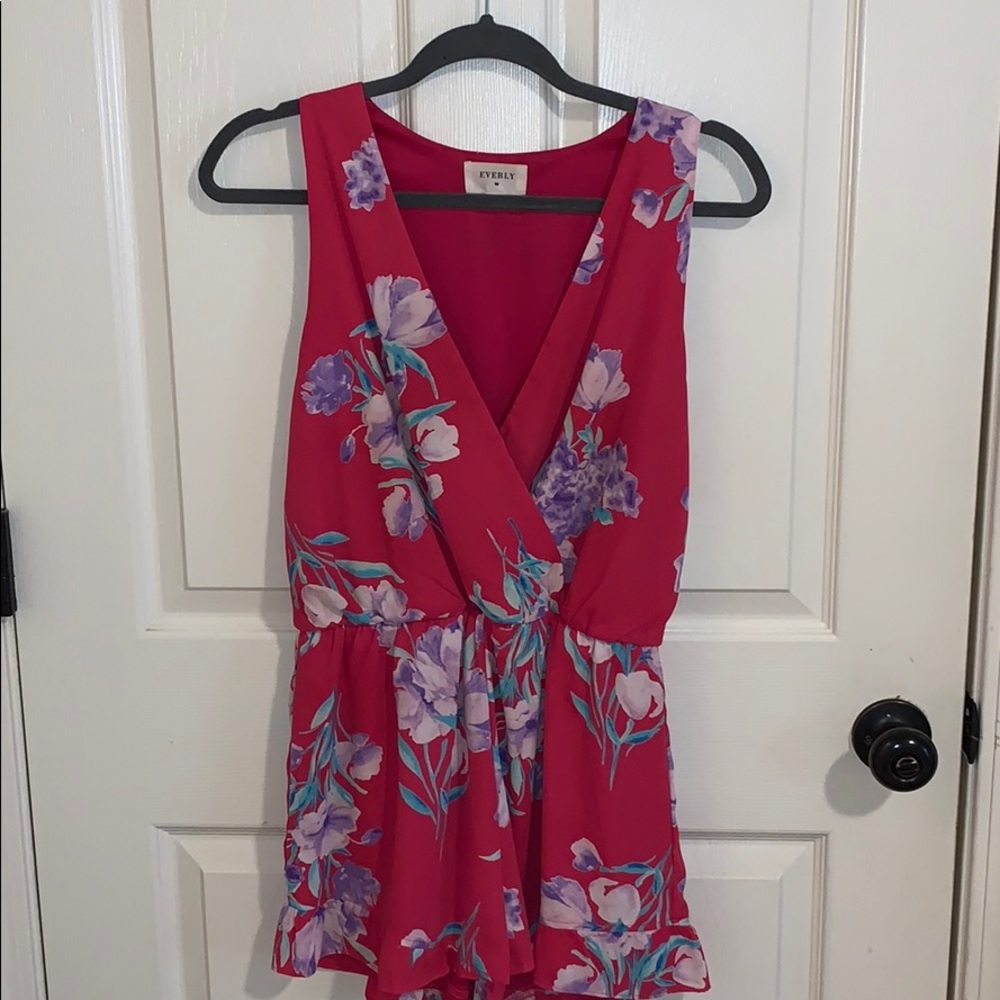 Everly Pink Floral Romper